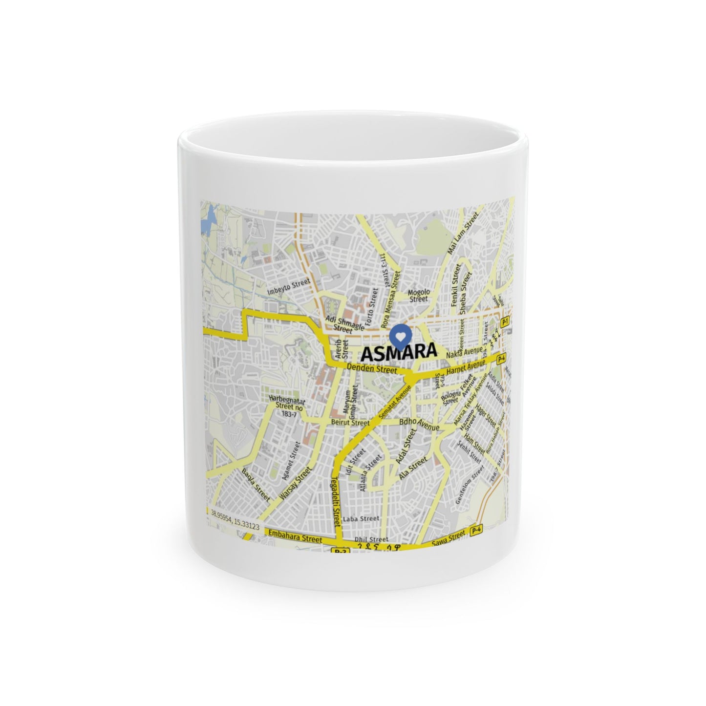 Asmara Map Ceramic Mug