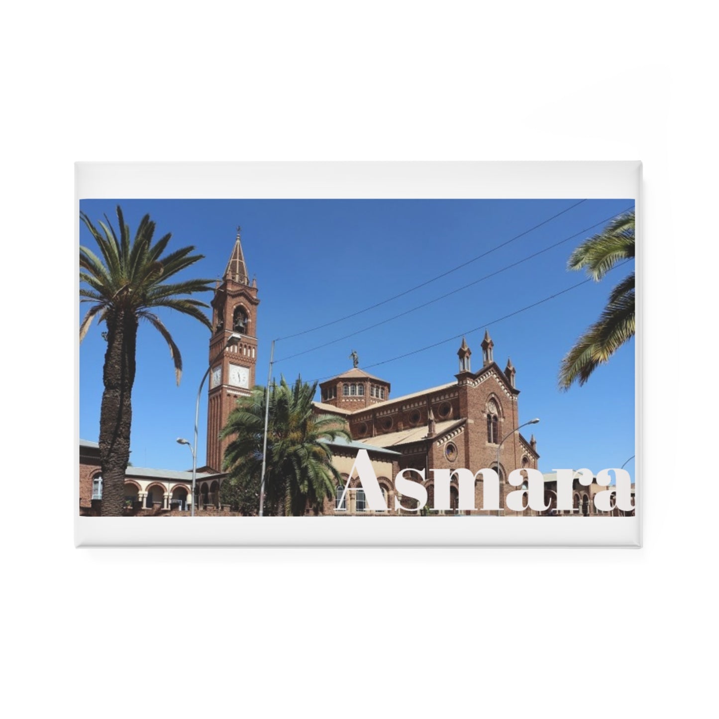 Asmara Cathedral Button Magnet, Rectangle (1 & 10 pcs)